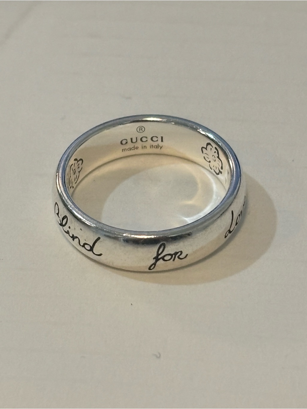 Gucci Silver 'Blind For Love' Ring It11 Us5.5-6